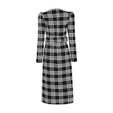 JENNA belted plaid trench