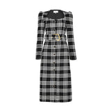 JENNA belted plaid trench