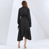 JORDANA asymmetric beaded black dress
