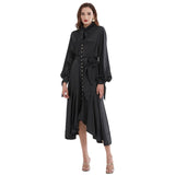 JORDANA asymmetric beaded black dress