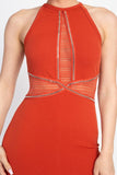 KAIRA Halter Mini Dress in Red