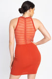 KAIRA Halter Mini Dress in Red