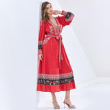 KARINA Belted Midi Dress