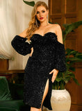 KATARINA Sequins High-Slit Party Dress