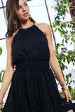 KATHY halter neck mini black dress