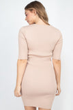KISHA Mini Knit Dress in beige