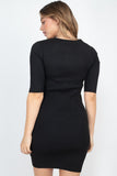 KISHA Mini Knit Dress in black