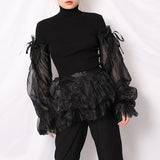 Knit Top with Mesh Details-top-Primetime-Looks