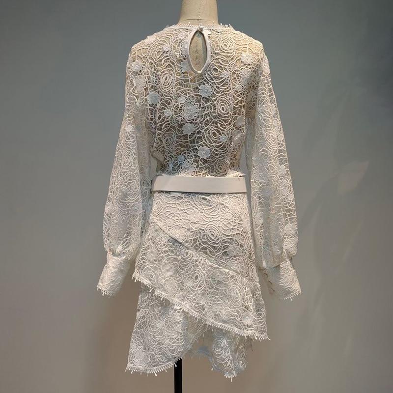 Lace Blouse and Asymmetric Skirt Set in colors