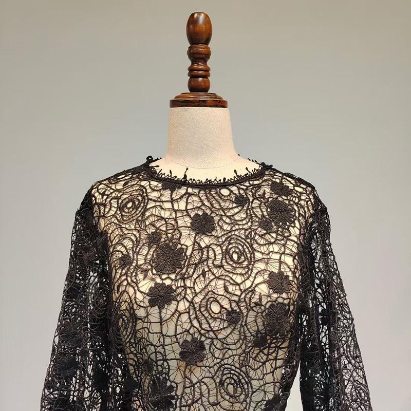 Lace Blouse and Asymmetric Skirt Set in colors