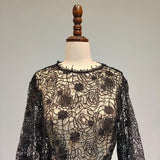 Lace Blouse and Asymmetric Skirt Set in colors