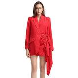 LADY IN RED Classy Side Sash Blazer