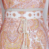 Primetime Looks-Lantern Top and Lace up Skirt In Set