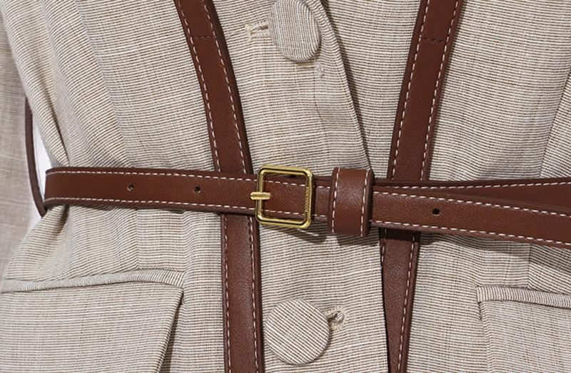 Primetime Looks-Lapel collar belted blazer