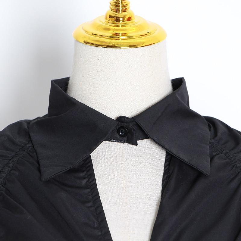 Lapel collar cut out crop top in colors