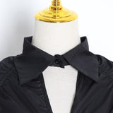 Lapel collar cut out crop top in colors