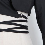 Lapel jacket and pleated skirt set in colors