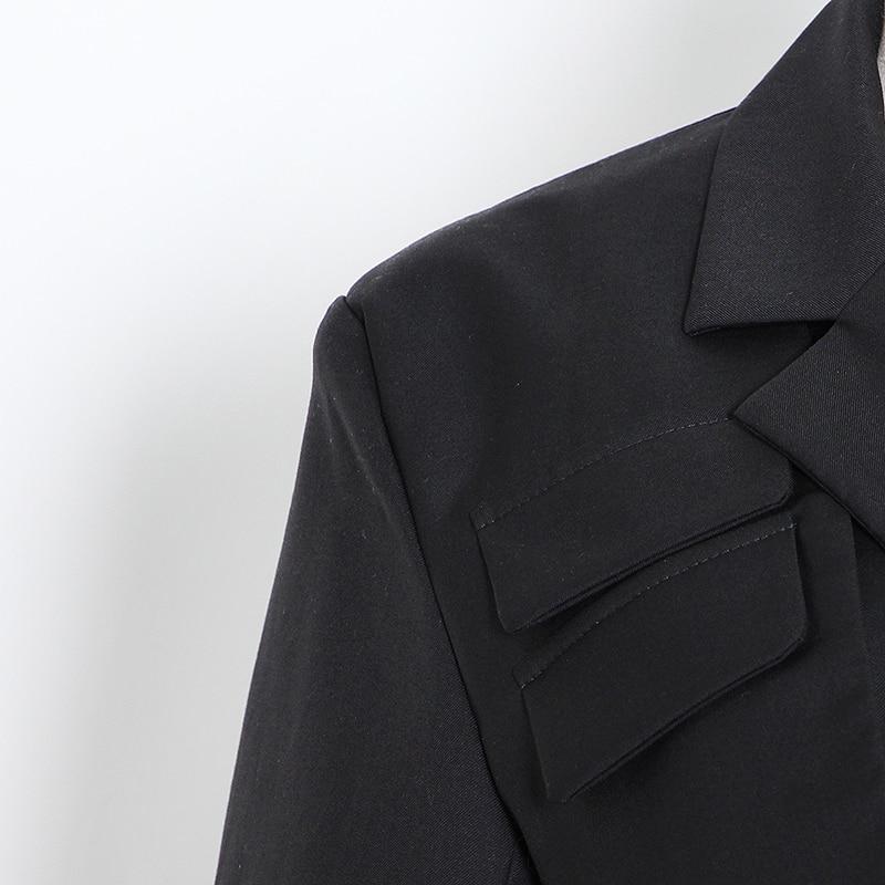 Lapel jacket and pleated skirt set in colors
