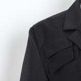 Lapel jacket and pleated skirt set in colors