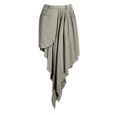 Lapel jacket and pleated skirt set in colors