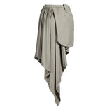 Lapel jacket and pleated skirt set in colors