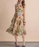 Laura floral embroidery midi dress