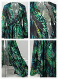 Primetime Looks-Leaf print asymmetric playsuit