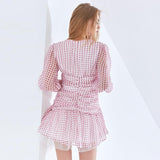 LENA Checkered Mini Dress in colors