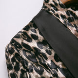 Leopard Print Blazer and Wide Leg Pant Set