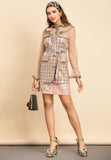 LIA Plaid and Lace Long Top