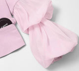 Primetime Looks-Lilac pink pants suit with lantern-sleeved jacket