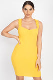 LIZZY Ribbed Knit Mini Dress in Yellow