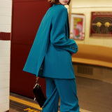 Primetime Looks-Long blazer and lantern pants set