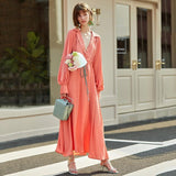 LORA Drawstring Maxi Holiday Dress