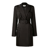 LOUELLA Utilitarian Belted Mini Dress