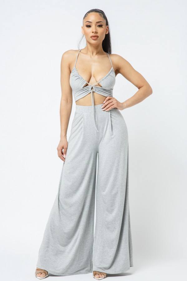 Lounge spaghetti strap top and pants set in colors