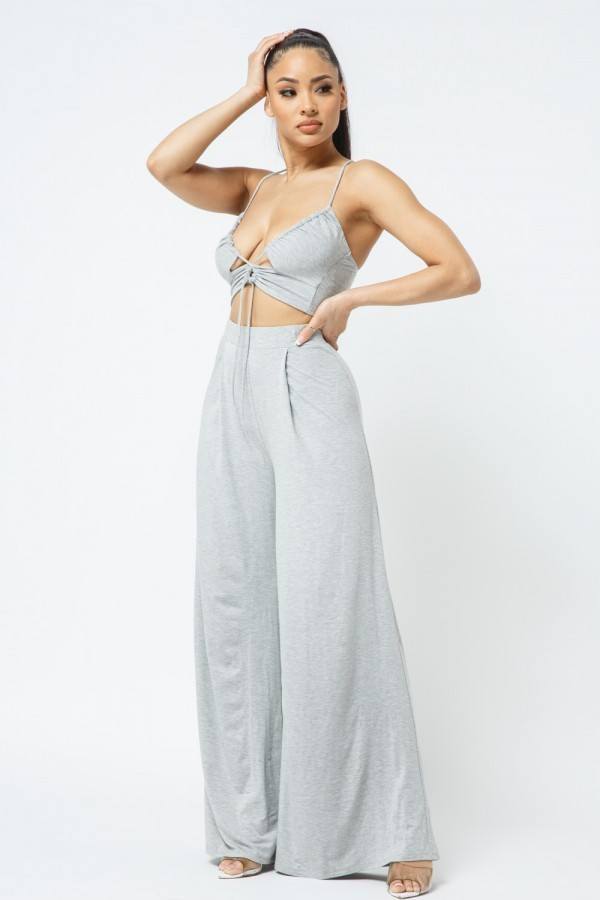 Lounge spaghetti strap top and pants set in colors
