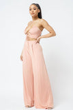 Lounge spaghetti strap top and pants set in colors