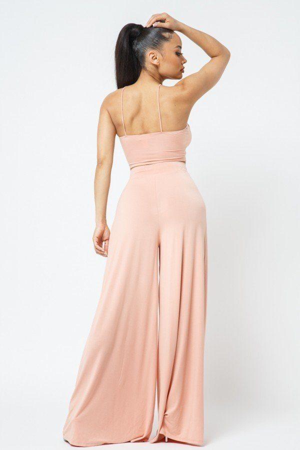 Lounge spaghetti strap top and pants set in colors