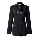Primetime Looks-Luxe Blazer with Detachable Obi Belt