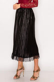 Luxe Pleated Midi Skirt in Black