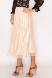 Luxe Pleated Midi Skirt in Cream