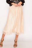 Luxe Pleated Midi Skirt in Cream