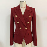 Luxe Red Double-Breasted Blazer