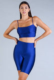 Luxe Satin Crop Top in Blue