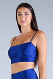 Luxe Satin Crop Top in Blue