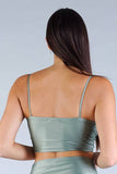 Luxe Satin Crop Top in Light Green