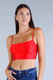 Luxe Satin Crop Top in Red Orange