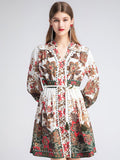 MADGE Flowery Lace Up Mini Dress