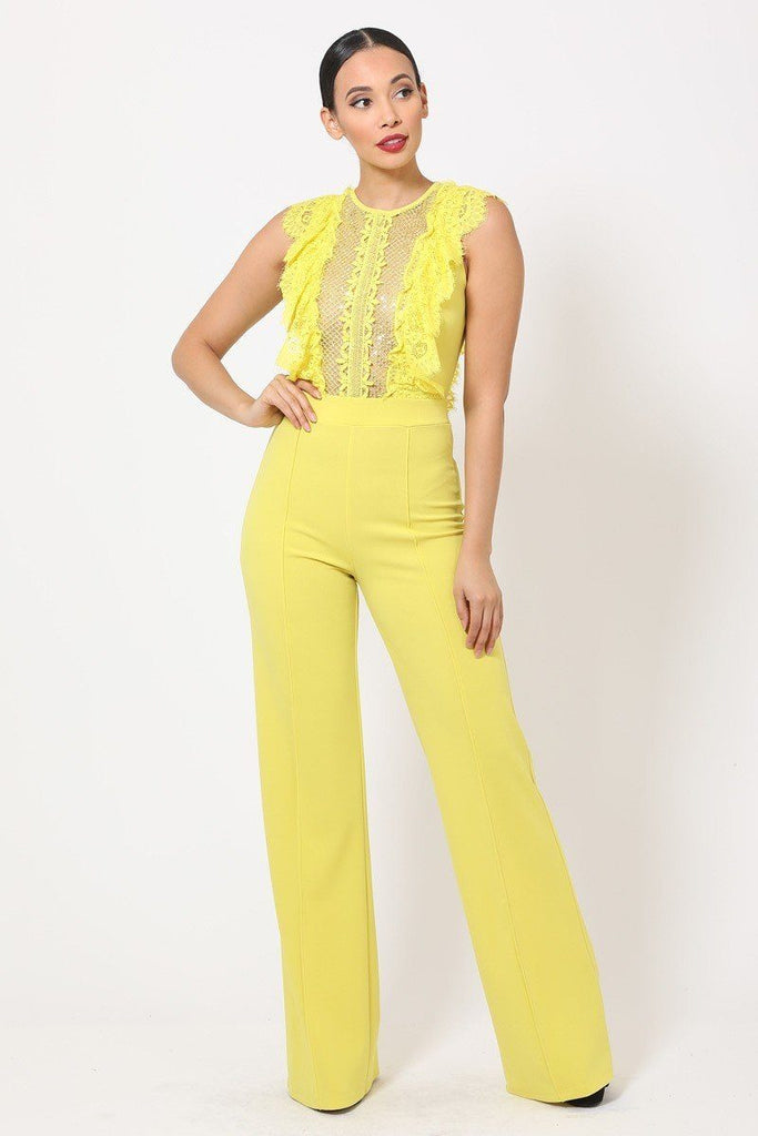 Primetime Looks-MAGIC sheer lace jumpsuit in colors